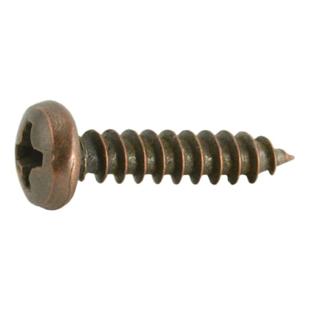 Midwest Fastener Sheet Metal Screw, #6 x 5/8 in, Bronze Plated Steel Pan Head Phillips Drive, 45 PK 35942